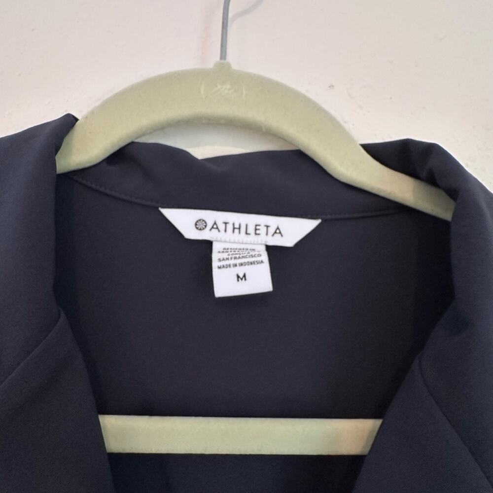 Athleta Avenue Short Sleeve Romper, Navy Blue, Size Medium - Picture 4 of 9